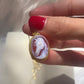 Horse cameo necklace -RED-