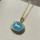 Horse cameo necklace -TURQUOISE-