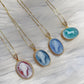 Horse cameo necklace -TURQUOISE-
