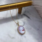 LADY & VINTAGE HAT CAMEO NECKLACE -RED-