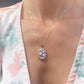 Floral cameo necklace -RED-