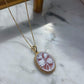 Floral cameo necklace -RED-