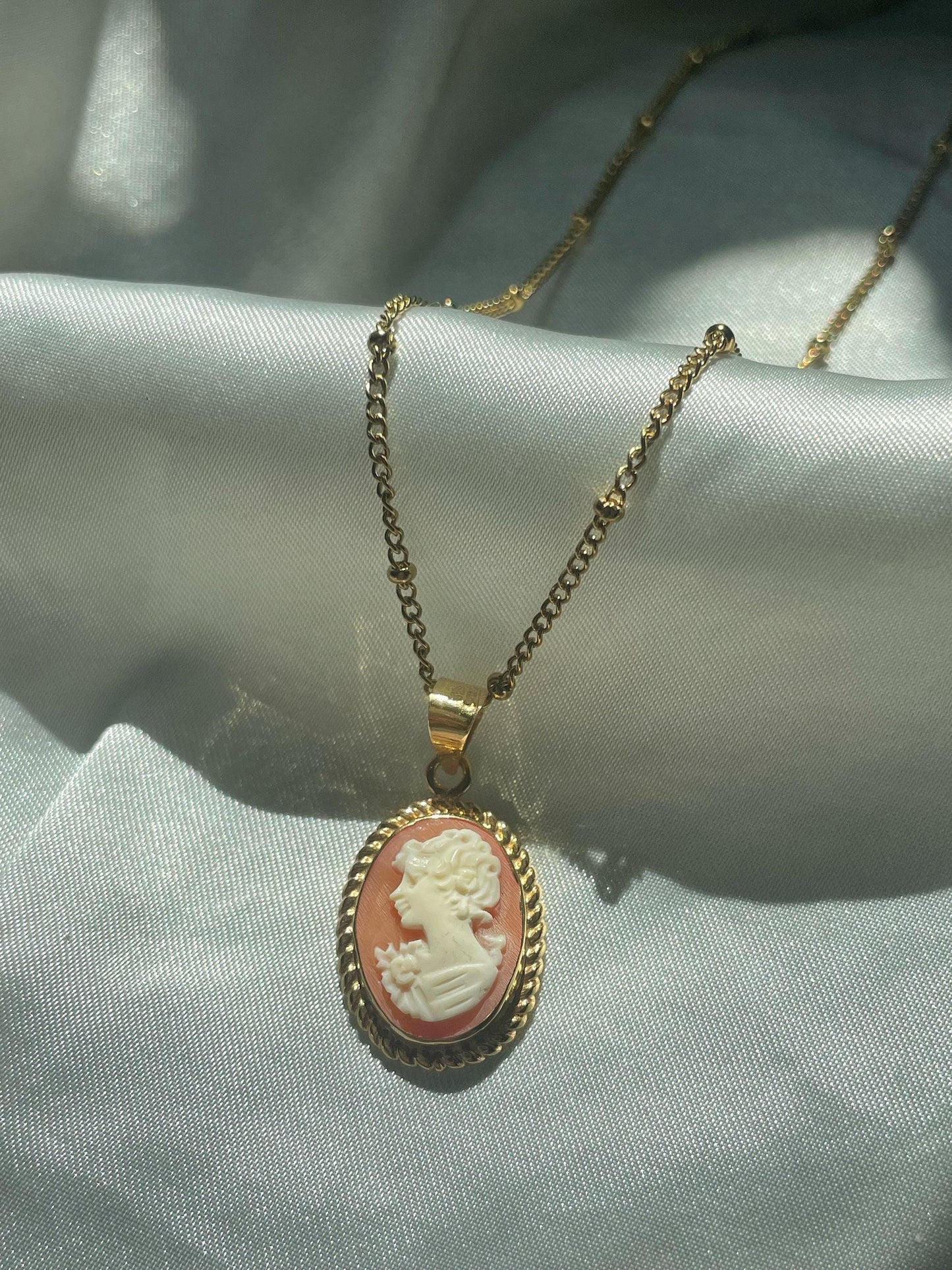 Petit cameo necklace, handmade jewelry, fall wedding, bridesmaids gift, custom jewelry for bride, unique wedding gift, memorable gift, mom