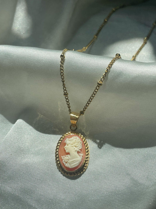 Classic cameo necklace | unique custom handmade jewelry | Wedding Anniversary | fiancé gift | vintage cameo | waterproof necklace | camée