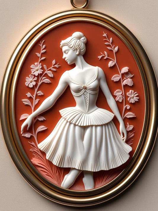 Hand-Carved Ballerina Cameo Necklace