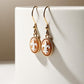 Fleur de Lis earrings, cameo drop earrings, 18K gold earrings, anniversary gift, bridal jewelry, made in Italy, custom unique gift, camée