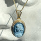 Cameo necklace, memorable gift, made in Italy, waterproof jewelry, unique handmade jewelry, blue cameo, 18k gold necklace, gift for her, mom