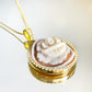 Floral Cameo necklace, 18K gold necklace, custom gift set for her, made in Italy, bridal jewellery, wedding gift, birth month flower, dainty