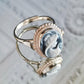 Blue cameo ring, adjustable band, silver sterling 925, gift for her, made in Italy, genuine Italian, cameo victorian style, agate cameo ring