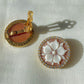 Clip-On Cameo earrings, 18kt gold drop earrings, Cameo earrings, floral earrings, glam earrings, wedding, bridal jewelry, made in Italy, mom