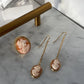 18K gold earrings, drop Cameo earrings, wedding and anniversary gift, bridal jewelry, made in Italy, custom unique gift, camée, summer jewel