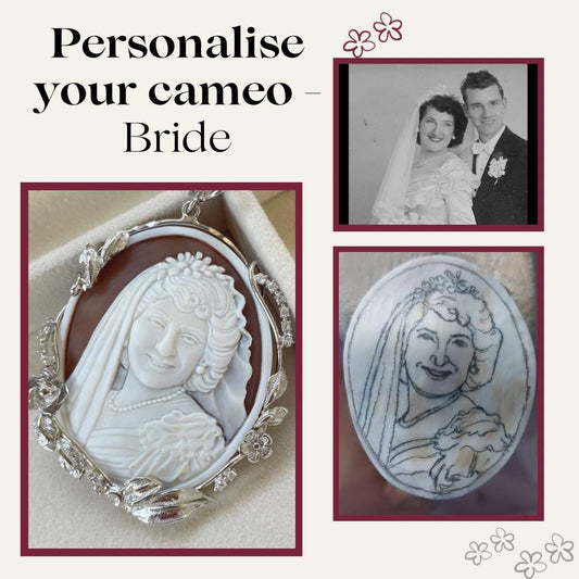 Personalised cameo, bride and groom, portrait cameo, bride gift, anniversary, cameo necklace, custom necklace, personalised handmade gift