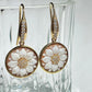 Handmade cameo drop earrings, floral theme, wedding and anniversary gift, gold earrings, made in Italy, custom unique gift, gifts under 100