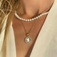 Custom name necklace, Dainty freshwater pearl necklace, 18k gold, waterproof gold necklace, hypoallergenic, MAMMA, personalised jewelry gift
