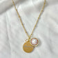 Custom name necklace, Dainty freshwater pearl necklace, 18k gold, waterproof gold necklace, hypoallergenic, MAMMA, personalised jewelry gift