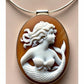 Mermaid cameo necklace, Victorian jewelry, bridal necklace, wedding gift, genuine Italian cameo, vitage necklace, 18K gold plated, nautical