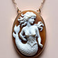 Mermaid cameo necklace, Victorian jewelry, bridal necklace, wedding gift, genuine Italian cameo, vitage necklace, 18K gold plated, nautical