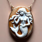 Mermaid cameo necklace, Victorian jewelry, bridal necklace, wedding gift, genuine Italian cameo, vitage necklace, 18K gold plated, nautical