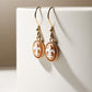 Fleur de Lis cameo earrings, 18K gold earrings, drop earrings, wedding and anniversary gift, bridal jewelry, camée, made in Italy, ITALY