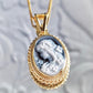 Blue Cameo necklace, 18k gold plated necklace, cameo jewelry, bridal jewelry set, made in Italy, gift for her, unique wedding gift, Mother's