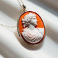Roman goddess cameo necklace, fall wedding jewelry, bridal necklace, wedding gift, genuine Italian cameo, dainty necklace, 18K gold plated
