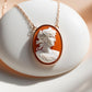 Roman goddess cameo necklace, fall wedding jewelry, bridal necklace, wedding gift, genuine Italian cameo, dainty necklace, 18K gold plated