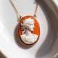 Roman goddess cameo necklace, fall wedding jewelry, bridal necklace, wedding gift, genuine Italian cameo, dainty necklace, 18K gold plated
