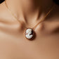 Vintage style cameo necklace, Lady and bird, personalised gift for her, bridal necklace, wedding, genuine Italian cameo, jewelry gift set