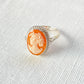 Cameo adjustable ring, Cameo Silver frame, handmade custom gift, midi ring, anniversary gift for her, made in Italy, mother jewelry, classic