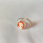 Cameo adjustable ring, Cameo Silver frame, handmade custom gift, midi ring, anniversary gift for her, made in Italy, mother jewelry, classic