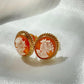 18K gold earrings, Cameo earrings, wedding anniversary gift, bridal jewelry, custom unique gift, camée, waterproof stud earrings, Italian