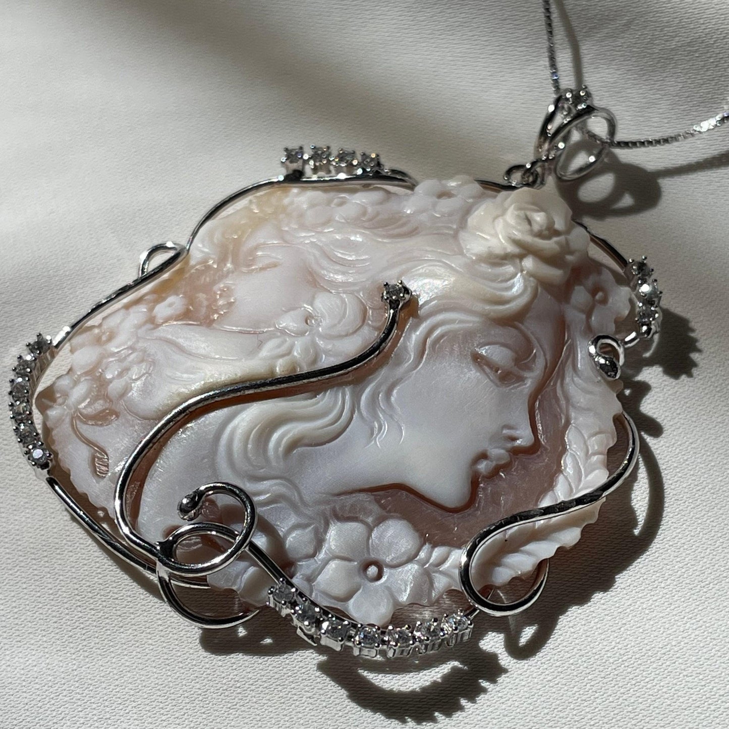 Genuine cameo jewelry necklace, made in Italy, silver sterling 925, personal gift for her, bridal wedding jewelry, personalised jewelry, mom