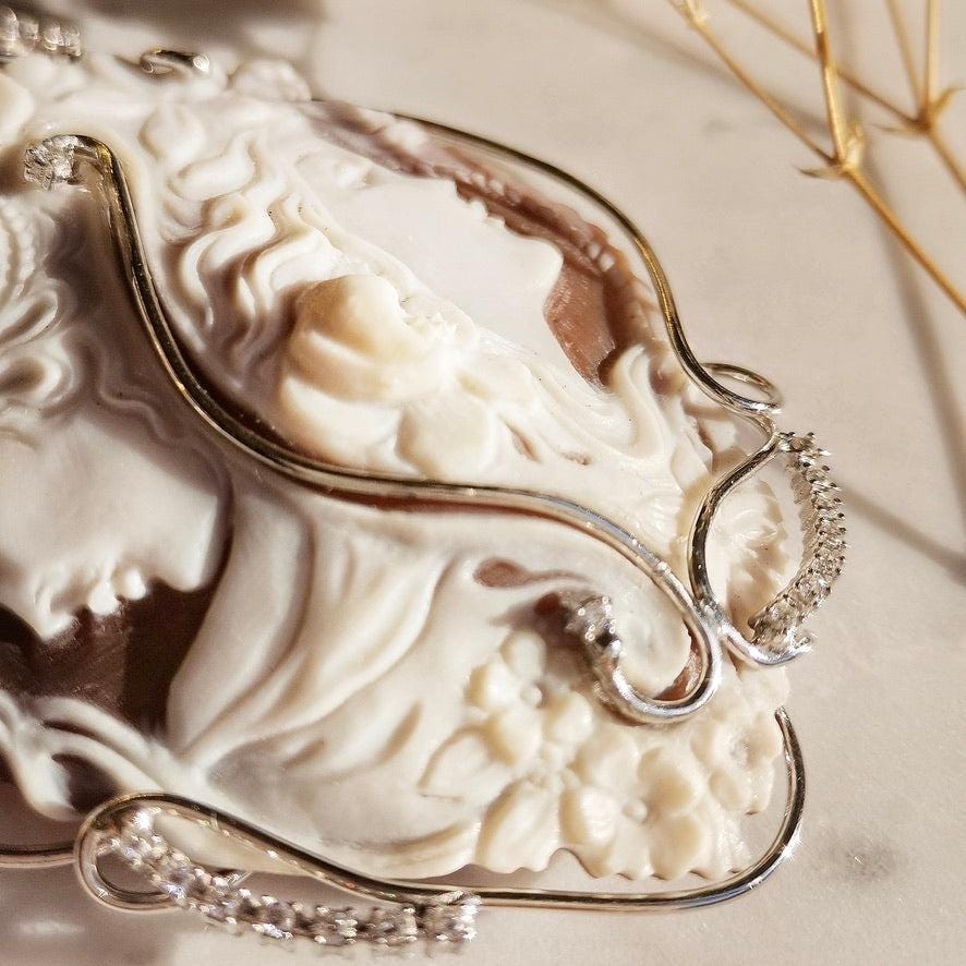 Genuine cameo jewelry necklace, made in Italy, silver sterling 925, personal gift for her, bridal wedding jewelry, personalised jewelry, mom