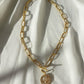 cable link chain necklace, pearl pendant, 18k gold necklace, waterproof golden necklace, link chain necklace, toggle clasp link chain, mom