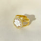18K gold ring, Handmade cameo ring, Italian, anniversary gift, adjustable ring, minimalistic ring, birth flower jewelry, waterproof ring