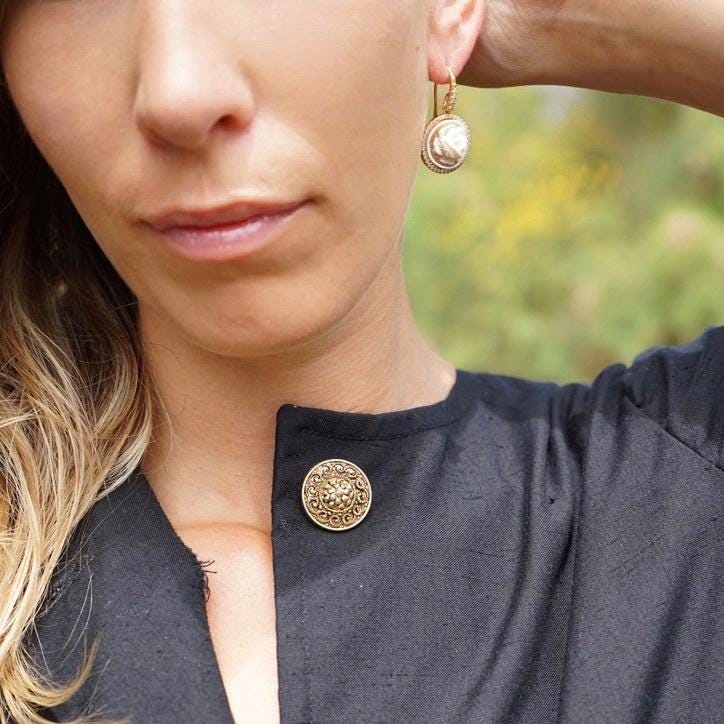 18K gold drop earrings, Cameo earrings, drop earrings, glam earrings, wedding, bridal jewelry, made in Italy, custom gift for her, floral