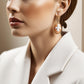 Fleur de Lis earrings, cameo drop earrings, 18K gold earrings, anniversary gift, bridal jewelry, made in Italy, custom unique gift, camée