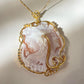 Cameo necklace, 18 karat gold jewelry, anniversary gift for her, wedding jewelry, free shipping, custom cameo, personalised, wedding fall