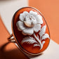Rose Cameo Ring, trending 2025, gifts under 100, unique handmade gift for daughter, 18K gold ring, mom gift, waterproof jewelry, ring, mom