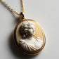 Princess Diana cameo necklace, Victorian jewelry, bridal necklace, wedding gift, genuine Italian cameo, vitage necklace, 18K gold plated