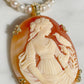Lady and bird cameo necklace, personalised gift for her, bridal necklace, wedding, genuine Italian cameo, jewelry gift set, vintage cameo