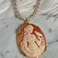 Lady and bird cameo necklace, personalised gift for her, bridal necklace, wedding, genuine Italian cameo, jewelry gift set, vintage cameo