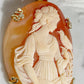 Lady and bird cameo necklace, personalised gift for her, bridal necklace, wedding, genuine Italian cameo, jewelry gift set, vintage cameo