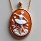 Ballerina Cameo Necklace, handmade gift, 18K Gold Plated, Gift for her, dancer jewelry, feminine art, gift for daughter, made in Italy, mom