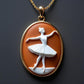 Ballerina Cameo Necklace, handmade gift | 18K Gold Plated Sterling Silver | Gift for her | dancer jewelry | feminine art | daughter gift