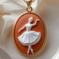 Ballerina Cameo Necklace, handmade gift | 18K Gold Plated Sterling Silver | Gift for her | dancer jewelry | feminine art | daughter gift