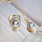 Blue cameo set, 18K gold necklace, cameo jewelry, made in Italy, gift for her, cameo ring, cameo set, cameo necklace, waterproof jewelry