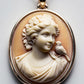 Vintage style cameo necklace, Lady and bird, personalised gift for her, bridal necklace, wedding, genuine Italian cameo, jewelry gift set