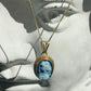 Blue cameo necklace, 18k gold, silver sterling, made in Italy, gift for her, bridal jewelry, Italian cameo, agate cameo necklace, birthday