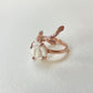 Leaf and Rose cameo ring, cameo ring, 18kt gold silver sterling, minimalist, stackable ring set, aesthetic, bridal jewelry, wrap ring, daint
